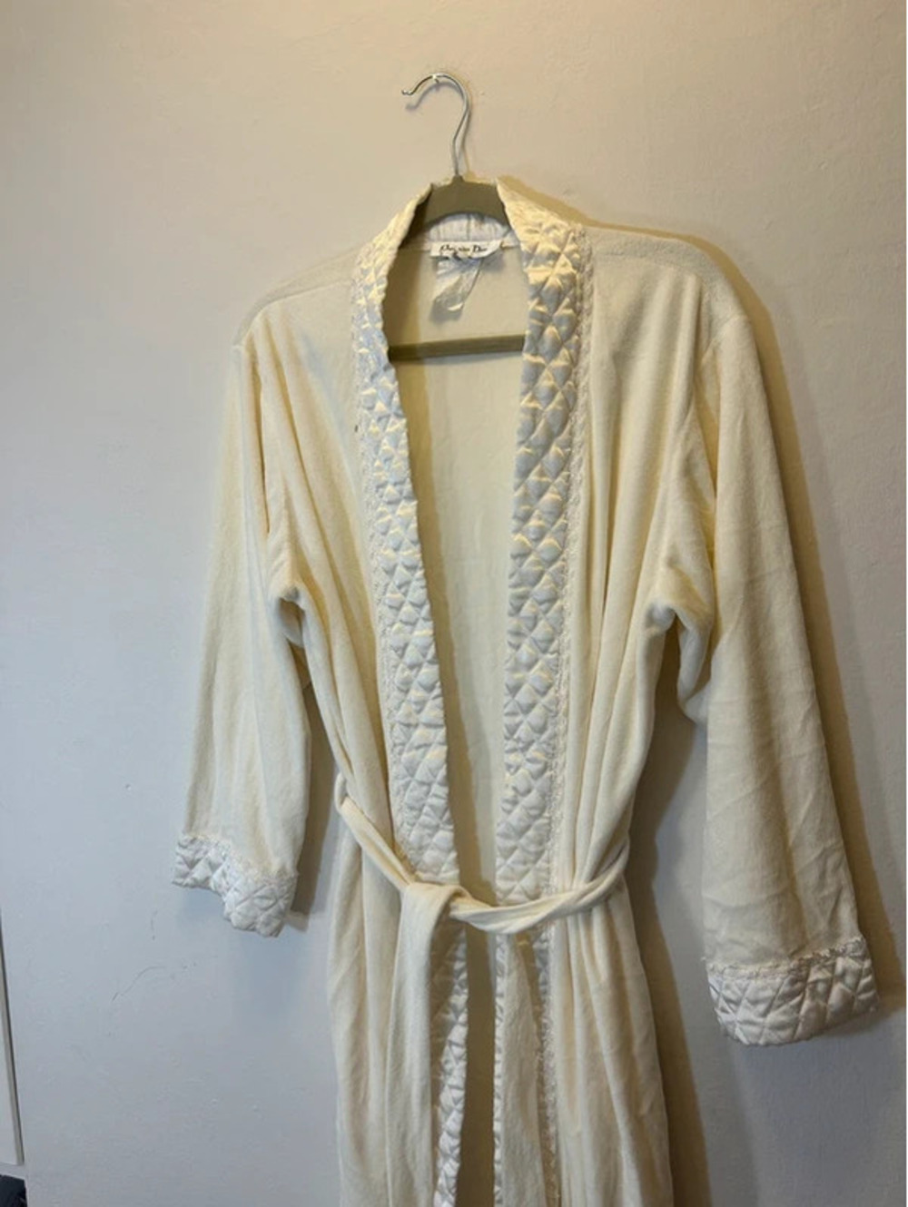 Vintage Christian Dior Cream Fuzzy Robe